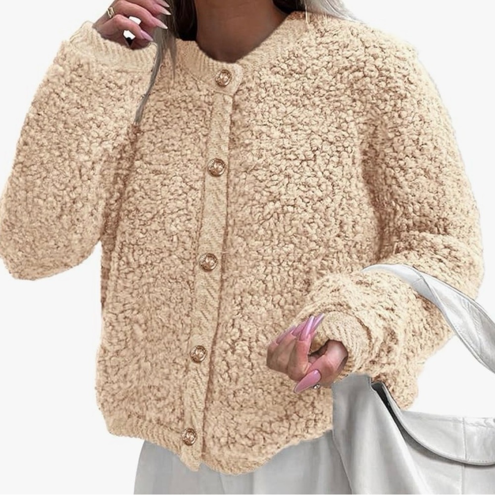 Elegant Beige Teddy Jacket for Women